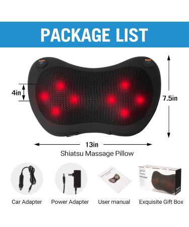 Bibire Shiatsu Massage Device - Electrical Neck & Back Massager with Heat for Full-Body Pain Relief | Ideal for Home Office & Auto Use - Buy Online on GoSupps.com