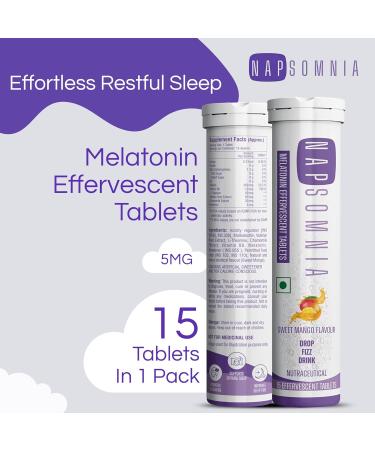 Melatonin Effervescent Tablets (Sweet Mango, 30 Count) Dissolvable Melatonin Capsules w/ L-Theanine, Chamomile, & More - Sleep Aid Supplement for Adults - Vegan, Non GMO Melatonin Supplement Mango 15 Count (Pack of 2) - Buy Online on GoSupps.com