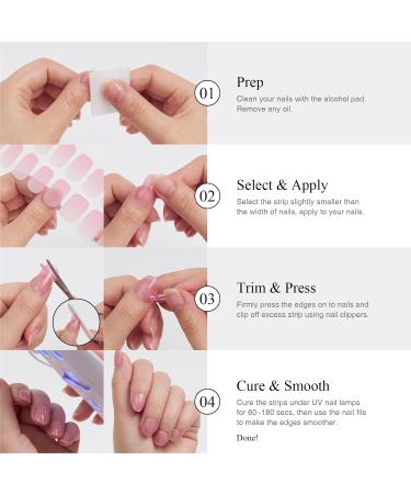 Shop Semi Cured Gel Nail Strips - 20 pcs Long Lasting Salon-Quality Gel Nail Wraps for Effortless Manicure - Buy Online on GoSupps.com