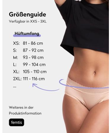 Femtis Vika Heavy Bleeding Period Underwear | Organic Cotton Lace Hipster | Eco-Friendly Washable Menstrual Underpants | XS Apricot - Buy Online on GoSupps.com