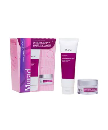 Murad Smooth + Hydrate - 2-Piece Full-Sized Set ($122 Value) - Exfoliatng Acids to Polish Dull Skin and Deliver Critical Hydration - AHA/BHA Cleanser 5.0Fl Oz Hydro-Dynamic Moisture 1.7Fl Oz