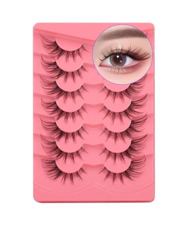 Newcally Manga Fox Eye False Mink Lashes - Spiky Cat Eye Cosplay Fake Eyelashes 7 Pairs - Buy Online on GoSupps.com