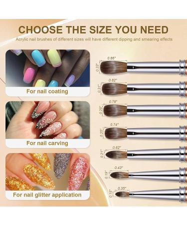 Shine Chance Size 12 Acrylic Nail Brush - 100% Real Kolinsky Art Brush for Acrylic Powder Application - Handmade Manicure Tool for DIY and Professional Use - Buy Online on GoSupps.com
