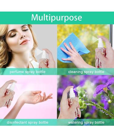 HTHL 6 PCS Set 50ML Spray Bottles Plastic Transparent Mist Spray Bottles with 2 Funnels and 1 Sheet Label Empty Travel Atomiser Refillable Liquid Containers for Perfume Cosmetic and Liquids - Buy Online on GoSupps.com