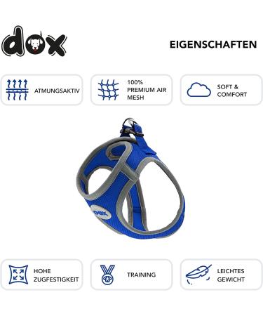 DDOXX Reflective Air Mesh Breast Harness for Dogs | Step-In & Comfortable | Many Colors | XS (28-33 cm) | Perfect for Small & Medium Breeds - Buy Online on GoSupps.com