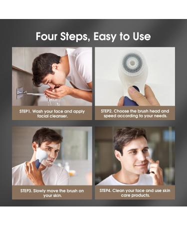 TOUCHBeauty Facial Cleansing Brush Electric Facial Exfoliating Massage Brush with 3 Cleanser Heads and 2 Speeds Adjustable for Deep Cleaning Removing Blackhead Face Massaging - Buy Online on GoSupps.com