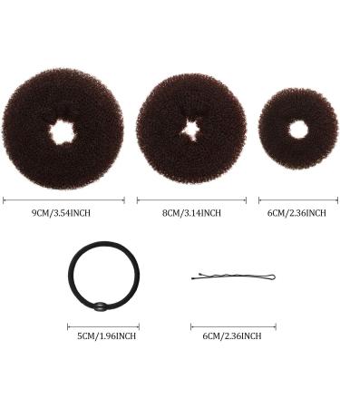 9 Pieces Donut Bun Maker Hair Bun Maker Bun Maker Bun Maker Ring Style with 12 Pieces Hair Bands and 32 Pieces Hair Pins (Black Brown Beige) - Buy Online on GoSupps.com