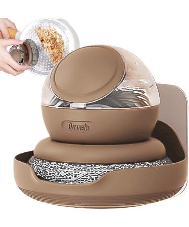 Dish Brush with Soap Dispenser - Dishwashing Brush with Soap Dispenser Heavy Duty Dishwashing Brushes Replaceable Brush Head Stain Removal Brushes Kitchen Dish Scrub Brush Brown - Buy Online on GoSupps.com