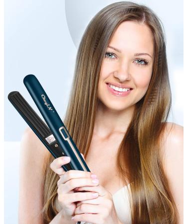 CkeyiN Hair Crimping Iron - Professional Mini Crimper for Fluffy Hairstyles 356 Constant Temperature Anti-Static Perfect for Waves & Curls - All Hair Types - Emerald - Buy Online on GoSupps.com