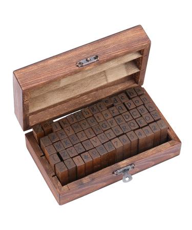Estone 70pcs/set Wooden Box multipurpose Number Alphabet Letter Wood Rubber Stamp New
