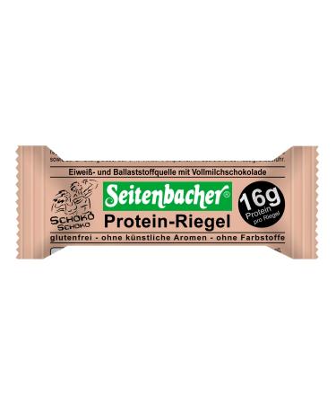 Seitenbacher Protein Bar Chocolate I 16g/60g 27% protein I gluten-free I glycerine-free I (12x60g) Protein Chocolate