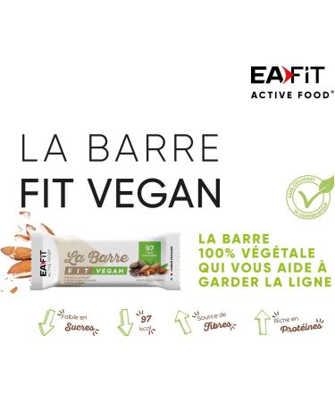 LA BARRE FIT EAFIT | Chocolat/Amande Vegan| 33% de proteine - 98 Kcal par barre prot in e - Riche en prot ines - Faible en sucres - Riche en fibres |Musculation fitness sport | Pr sentoir de 32 barres Chocolat Amande 32 barres - Buy Online on GoSupps.com
