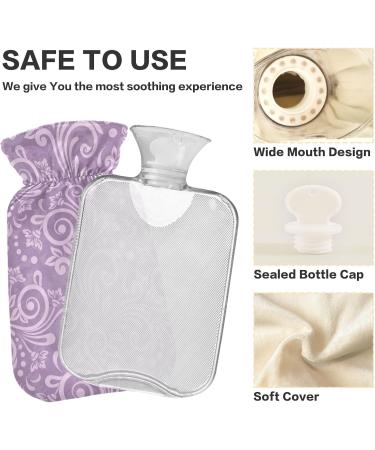 Shop Naanle 2L Hot Water Bottle with Antique Lavender Flower Cover - Pain Relief for Menstrual Cramps & Heat Therapy - Ideal for Cold & Hot Use - Buy Online on GoSupps.com