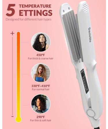 Dmriektu Hair Crimper for Women - Volumizing Crimping Iron with Adjustable Temp Dual Voltage & Auto Off - Perfect for Fluffy Hairstyles - Buy Online on GoSupps.com