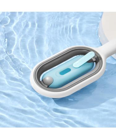 2-Piece Animal Hair Removal Comb Set | 4-in-1 Cat Brush with Water Tank | Multifunctional Pet Cleaning & Massaging Brush - Blue & Pink - Buy Online on GoSupps.com