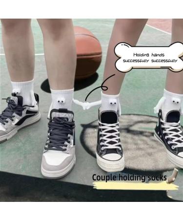 IrayZ Funny Magnetic Suction 3D Doll Couple Socks - Couple Holding Hands Socks | Black Unisex Sock Pair - Buy Online on GoSupps.com