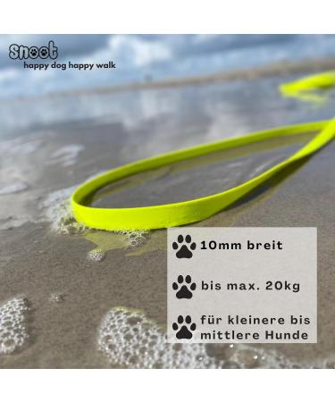 10m Neon Yellow Dog Leash - Extra Narrow Towline with Carabiner | Dirt & Water Repellent for Small Dogs - Buy Online on GoSupps.com