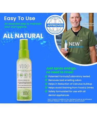 VOIRO Mouth Guard Cleaner Spray - Alcohol-Free Freshener & Deodorizer for Athletic Dental Guards | Mint Freshness | 2oz Travel Size - Buy Online on GoSupps.com