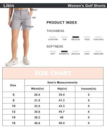 Libin Womens Golf Shorts 5 Inseam - Iron Grey | Quick Dry, Lightweight, Water Resistant | Perfect for Business, Outdoor Activities - Buy Online on GoSupps.com