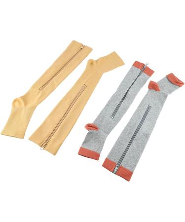 Herchr Compression Socks with Zipper - 3 Pairs Breathable Nylon Calf Stockings Open Toe Sports Compression for Men & Women XXL | Shop Internationally - Buy Online on GoSupps.com