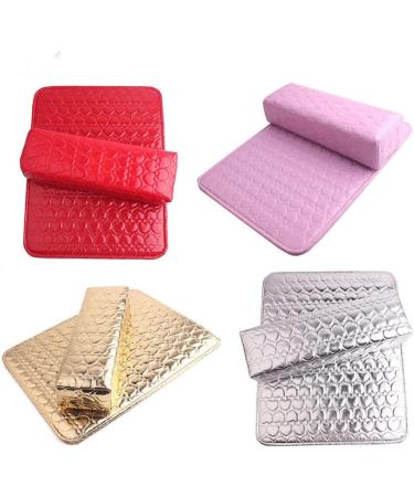 djkyu 1 Set Hand Cushion Holder Soft PU Leather Sponge Arm Rest Love Heart Design Nail Pillow Manicure Art Beauty Mat Pad (Color : Silver) - Buy Online on GoSupps.com