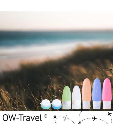 Silicone Travel Bottles Set - TSA-Compliant BPA-Free 7-Piece Spout-Proof Travel Accessories for Body Care | OW Travel - Buy Online on GoSupps.com