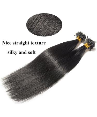 18" Pre Bonded Human Hair Human Hair 0.5g*200 Strands #1 Jet Black (100g) - Buy Online on GoSupps.com