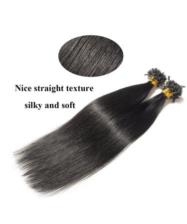 Bonding Extensions | 100% Remy Human Hair U-Tip Extensions - 0.5g/Strand 200 Strands Black #1 50 cm (100g) - International Shipping Available - Buy Online on GoSupps.com