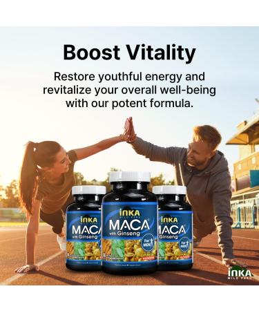 Maca for Men Gelatinized Maca Root Panax Ginseng Root & Greater Nettle Herb Non-GMO Vegan Gluten-Free Soy-Free and Dairy-Free (90 count) - Buy Online on GoSupps.com