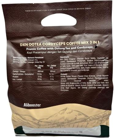 DXN Ootea Cordyceps - Cordyceps Mushroom Oolong Tea Coffee - No Added Sugar - 20 Bags x 21 Grams - Buy Online on GoSupps.com