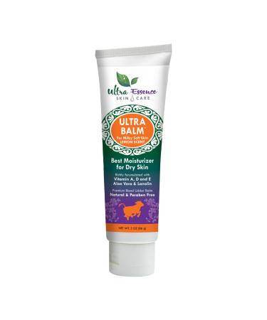 Daily Moisturizer For Dry Itchy Skin Psoriasis and Eczema Relief That Contains Lanolin Vitamins A D & E Aloe Vera To Moisturize Face Body Dry Hands & Cracked Heels (Lemon) Lemon Scent