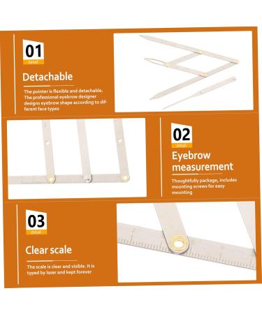 KALLORY 2 Pcs Second Generation Scale Metal Stencils Golden Ratio Caliper Eyebrow Drawing Tool Eyebrow Line 25x5x0.6cmx2pcs Silverx2pcs - Buy Online on GoSupps.com
