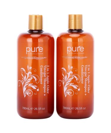 Rachelle Parker Parker Apple Cider Vinegar 2 in 1 Shampoo and Conditioner for Damaged Hair. 26.5 Fl Oz Pack Of 2