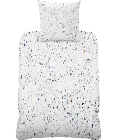 Grey Quartz Stone Baby Bedding Set - Grey Reversible Duvet Cover 100x135 cm + Pillowcase 40x60 cm - Artificial Stone Texture Design - 100% Microfibre - Super Soft & Hypoallergenic & Easy Care Toddler Junior / Cot Bed - Buy Online on GoSupps.com