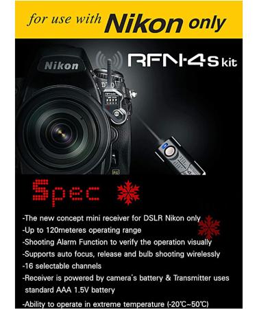 Wireless Remote Shutter Release for Nikon - SMDV RFN4s Transmitter & Receiver - Buy Online on GoSupps.com