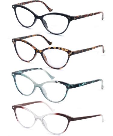 HEEYYOK Women s Cateye Reading Glasses 4-Pack - Stylish Small Face Readers with Spring Hinges (2.5x Mixed Colors) International Shipping Available - Buy Online on GoSupps.com