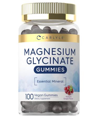 Magnesium Glycinate Gummies | 100 Count | Vegan Non-GMO Gluten Free Supplement | by Carlyle