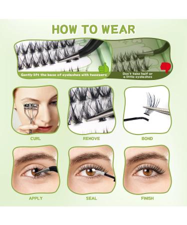DIY Lash Cluster Kit - 400 Pcs D Curl 3D Eyelashes Lightweight Reusable Wispy Extensions Easy Home Application (30D & 40D) - International Shipping Available - Buy Online on GoSupps.com