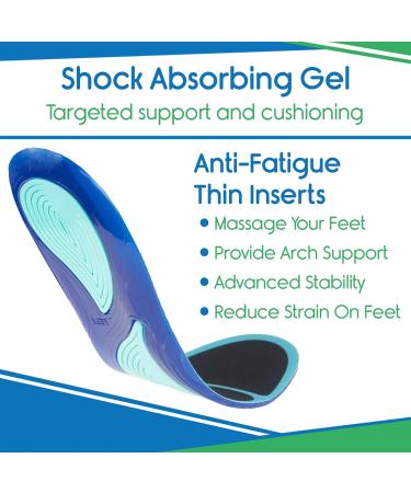 ViveSole Gel Insoles for Men & Women - Ultimate Comfort Shoe Inserts for All-Day Support Arch & Heel Relief - Thin Cushioned Soles for Sneakers & Boots - L/XL Size - Buy Online on GoSupps.com