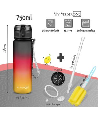 My Vesperbox Minny Leak Proof Kids Water Bottle with Straw or Strainer 350ml 500ml 750ml BPA Free Lightweight Water Bottle for Kindergarten School (Green Light Green Black 750ml) - Buy Online on GoSupps.com
