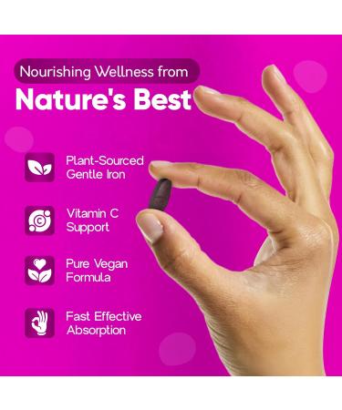 Losoki Iron Bisglycinate 20 mg with Vitamin C B12 American Ginseng & Probiotics Gentle on The Stomach Supports Energy & Iron Deficiency - Non GMO 60 Tablets - Buy Online on GoSupps.com