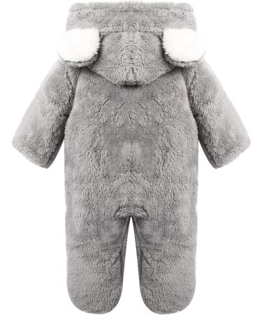 Haokaini Newborn Bear Warmer Snowsuit Hooded Romper Jumpsuit - Unisex 0-3 Months Grey - Buy Online on GoSupps.com
