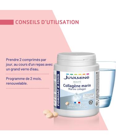 JUVAMINE - Collag ne Marin et Acide Hyaluronique - Vitamine C - Beaut - Peau et Articulations - Programme de 2 mois - 120 Comprim s - Fabriqu en France Big one - Buy Online on GoSupps.com