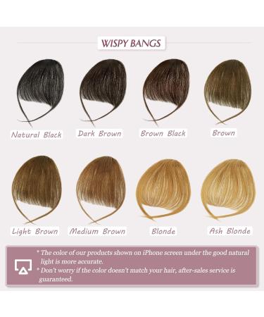 RUWISS Clip in Fringe - 100% Human Hair Bangs with Temples Extensions for Women - Brown Black (Pack of 1) - Buy Online on GoSupps.com