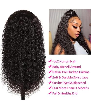 22 Inch Water Wave Lace Closure Wig | Brazilian Human Hair | Pre Plucked & HD Transparent Lace Front | 150% Density | Wet and Wavy with Baby Hair - Buy Online on GoSupps.com