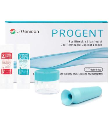 Menicon Progent 7 Treatment Biweekly Gas Permeable Contact Lens Cleaner and DMV Scleral Lens Remover Inserter Bundle