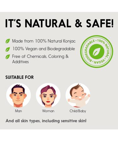 I LOVE MY SKIN Konjac Facial Sponge - 100% Natural Exfoliating Scrubber for Gentle and Thorough Cleansing - Unclogs Pores, Removes Dead Skin, Dirt, and Makeup - Ideal for Baby Bath - Pristine White - Buy Online on GoSupps.com