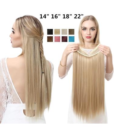 Natural wig piece one piece long straight hair high temperature silk fish line hair extension piece chenghuax (Color : M6PH613 Size : 18) - Buy Online on GoSupps.com