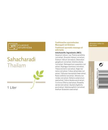 Classic Ayurveda Sahacharadi Thailam - 1L | Buy Authentic Ayurvedic Oil for Wellness & Healing | Fast International Shipping - Buy Online on GoSupps.com