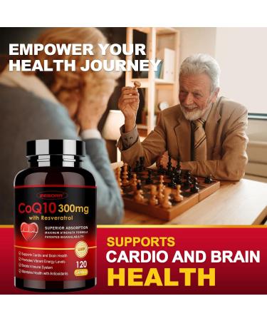 ZEBORA CoQ10-300mg with Trans-Resveratrol, PQQ & Vitamin E - High Absorption Coenzyme-Q10 with BioPerine - Powerful Antioxidant for Heart & Energy-Production,120 Veggie Capsules - Buy Online on GoSupps.com